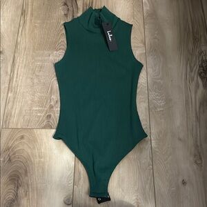 Lulu's Green Bodysuit One Piece with High Neckline